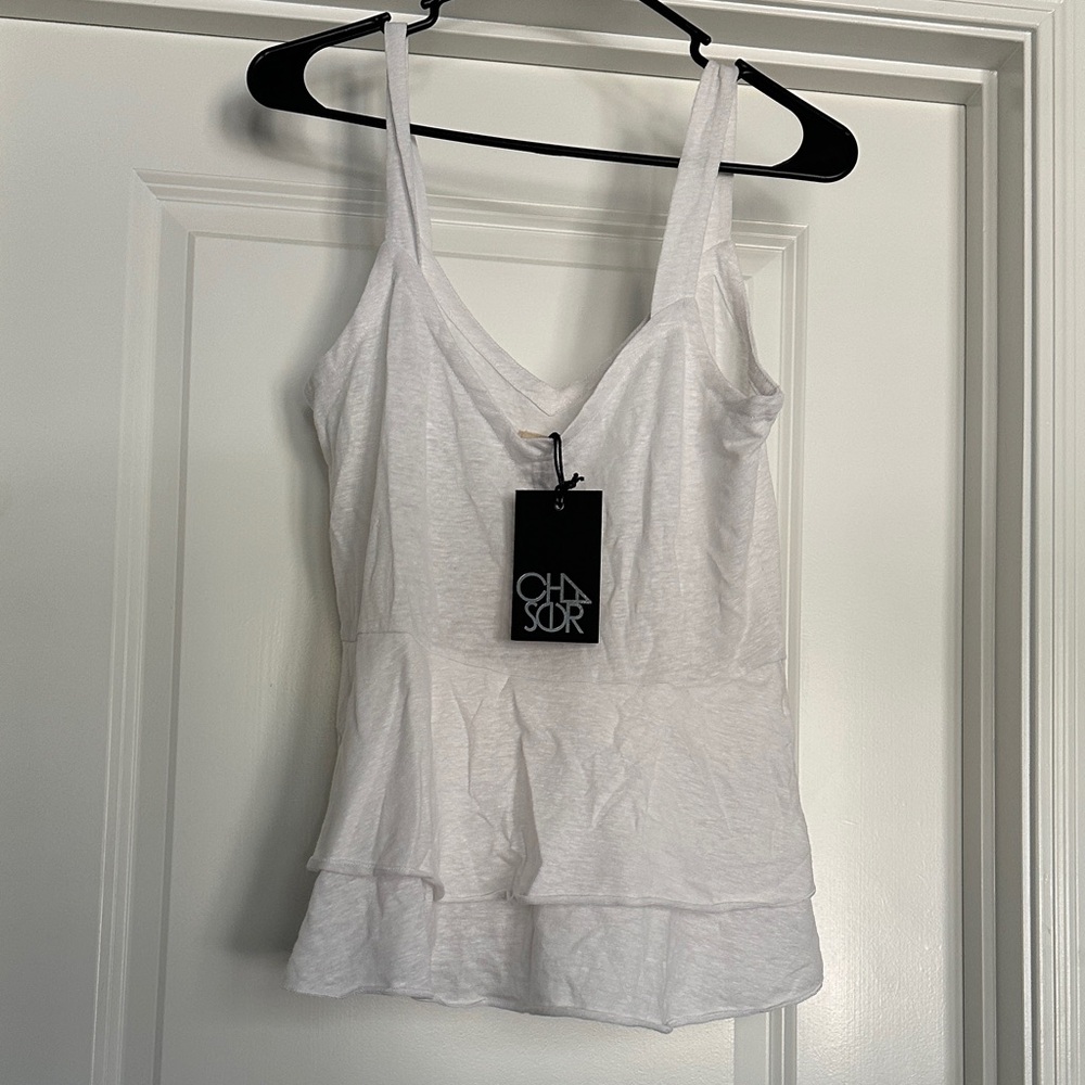 Chaser White Layered Tank Top